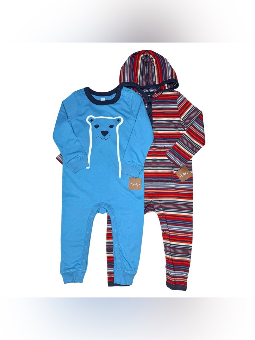 Tea Collection Romper Bundle Bear And Hooded Stripe Henley